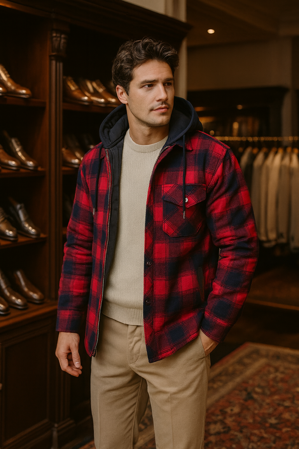 Rowen | Padded Check Overshirt