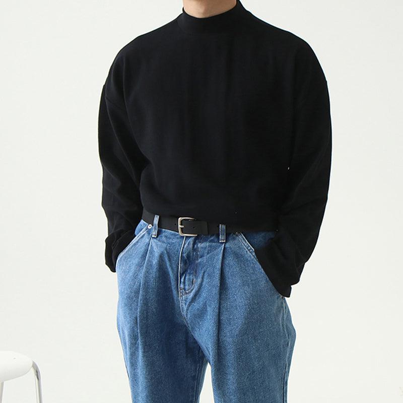 Leo | Noir Mock-Neck Sweater