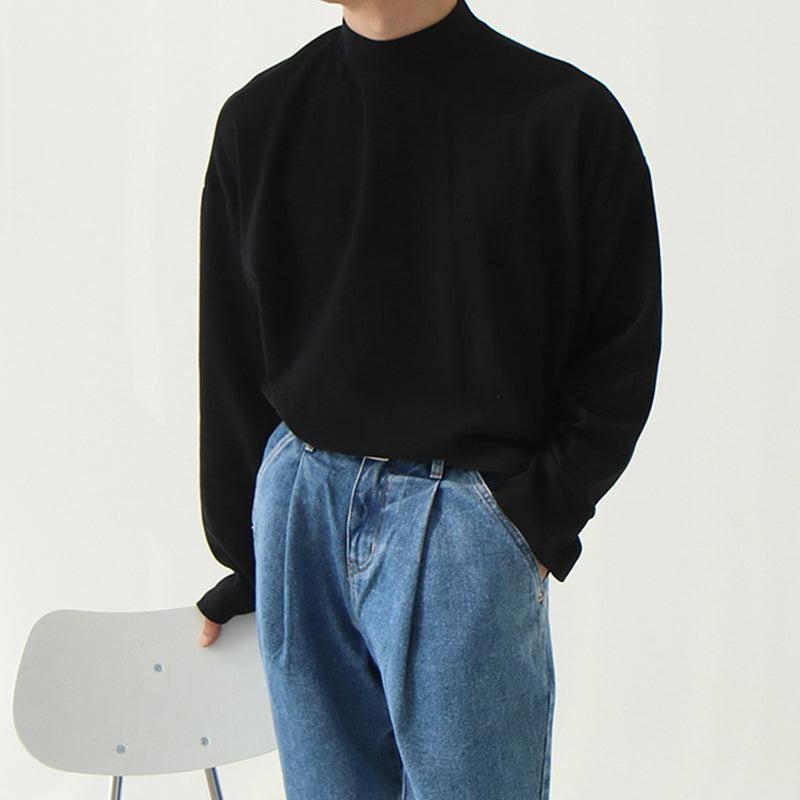 Leo | Noir Mock-Neck Sweater